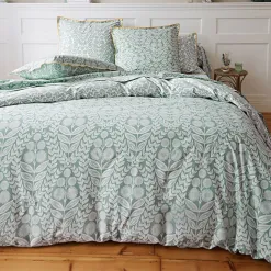 Becquet Linge de lit en percale fleurs ornementales - CRÉATION< Housse De Couette|Linge De Lit Fantaisie, Linge De Lit Brodé