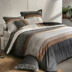 Becquet Linge de lit en satin de coton rayures de motifs< Les Matières|Housse De Couette