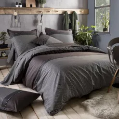 Becquet Linge de lit en satin de coton peigné micromotif noir< Housse De Couette|Linge De Lit Fantaisie, Linge De Lit Brodé