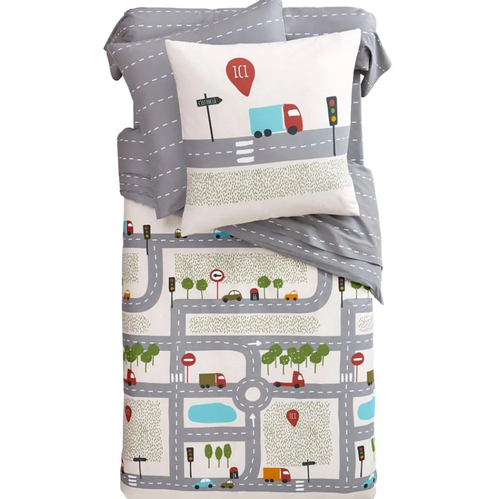 Becquet Linge de lit enfant motif circuit de voiture - CRÉATION<Enfant Univers Des Garçons|Linge De Lit Enfant