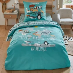 Becquet Linge de lit enfant motif animaux et pois - CRÉATION< Les Matières|Linge De Lit Enfant