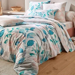 Becquet Linge de lit feuillage pastel - CRÉATION< Housse De Couette|Linge De Lit Fantaisie, Linge De Lit Brodé