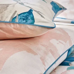 Becquet Linge de lit feuillage pastel - CRÉATION< Housse De Couette|Linge De Lit Fantaisie, Linge De Lit Brodé