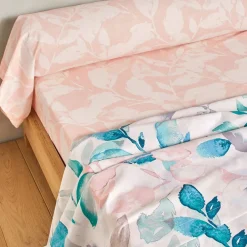 Becquet Linge de lit feuillage pastel - CRÉATION< Housse De Couette|Linge De Lit Fantaisie, Linge De Lit Brodé