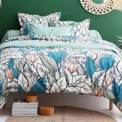 Becquet Linge de lit feuillage stylisé - CRÉATION< Les Matières