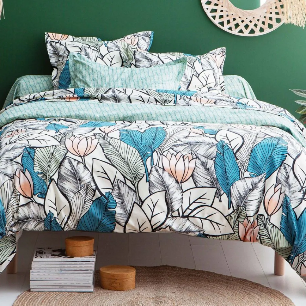 Becquet Linge de lit feuillage stylisé - CRÉATION< Les Matières