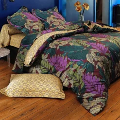 Becquet Linge de lit feuillage tropical - CRÉATION< Les Matières