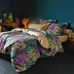 Becquet Linge de lit feuillage tropical - CRÉATION< Les Matières