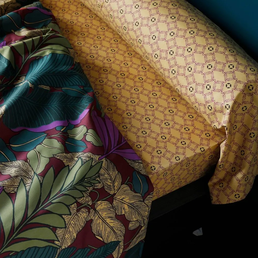 Becquet Linge de lit feuillage tropical - CRÉATION< Les Matières
