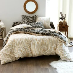 Becquet Linge de lit flanelle effet bois - CRÉATION< Les Matières|Housse De Couette