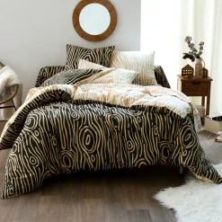 Becquet Linge de lit flanelle effet bois - CRÉATION< Les Matières|Housse De Couette
