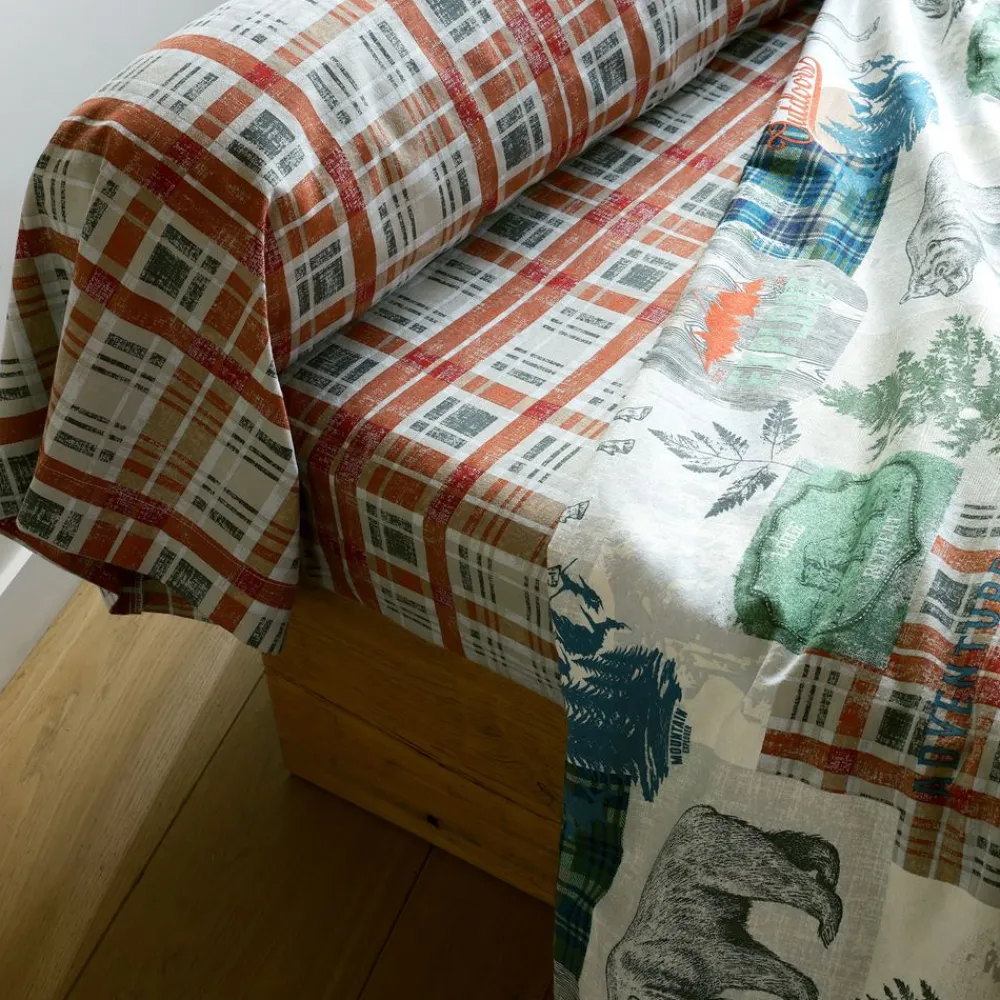 Becquet Linge de lit flanelle motif cartes postales - CRÉATION< Housse De Couette|Linge De Lit Fantaisie, Linge De Lit Brodé