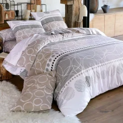 Becquet Linge de lit flanelle rayures et cercles - CRÉATION<Enfant Linge De Lit Ado, Housse De Couette|Les Matières