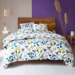 Becquet Linge de lit fleurs bleues - CRÉATION< Housse De Couette|Linge De Lit Fantaisie, Linge De Lit Brodé