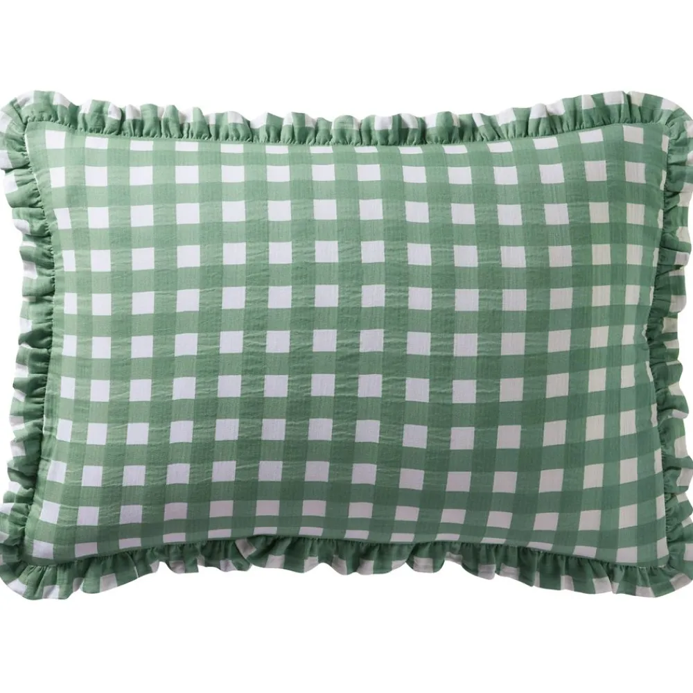 Becquet Linge de lit gaze de coton esprit vichy - CRÉATION< Housse De Couette|Linge De Lit Fantaisie, Linge De Lit Brodé