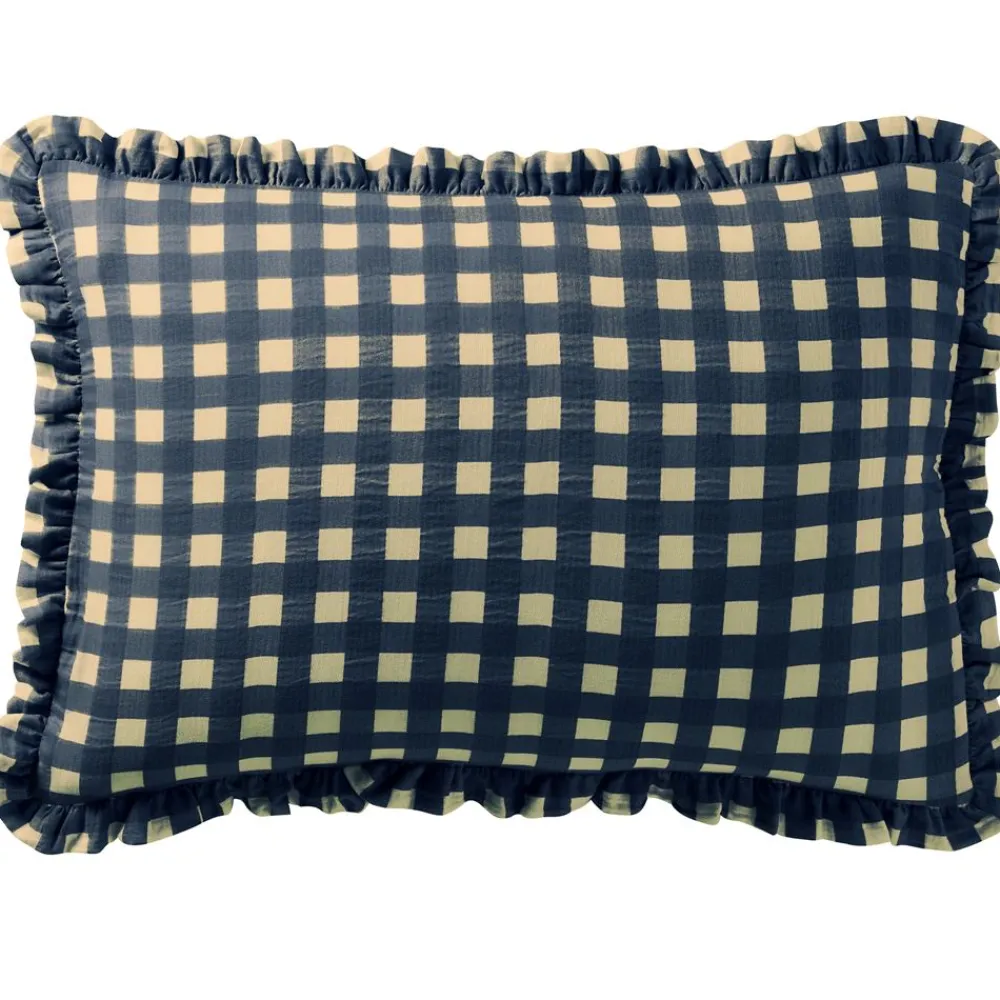 Becquet Linge de lit gaze de coton esprit vichy - CRÉATION< Housse De Couette|Linge De Lit Fantaisie, Linge De Lit Brodé