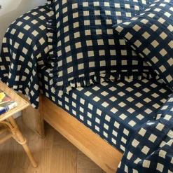 Becquet Linge de lit gaze de coton esprit vichy - CRÉATION< Housse De Couette|Linge De Lit Fantaisie, Linge De Lit Brodé