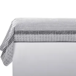 Becquet Linge de lit gris à carreaux et rayures - CRÉATION<Enfant Linge De Lit Ado, Housse De Couette|Les Matières