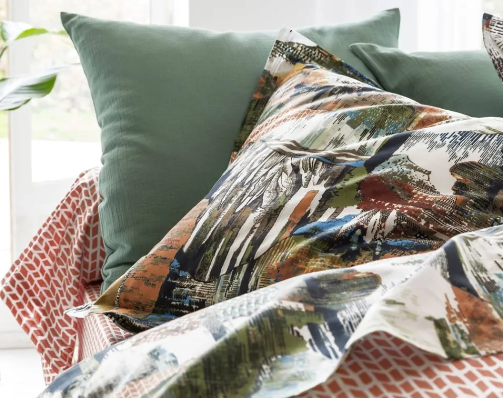Becquet Linge de lit imprimé arbres multicolores - CRÉATION< Les Matières|Housse De Couette