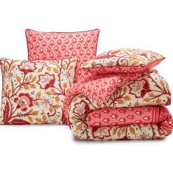 Becquet Linge de lit imprimé bandes de fleurs - CRÉATION< Les Matières