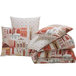 Becquet Linge de lit imprimé façades médina - CRÉATION< Housse De Couette|Linge De Lit Fantaisie, Linge De Lit Brodé