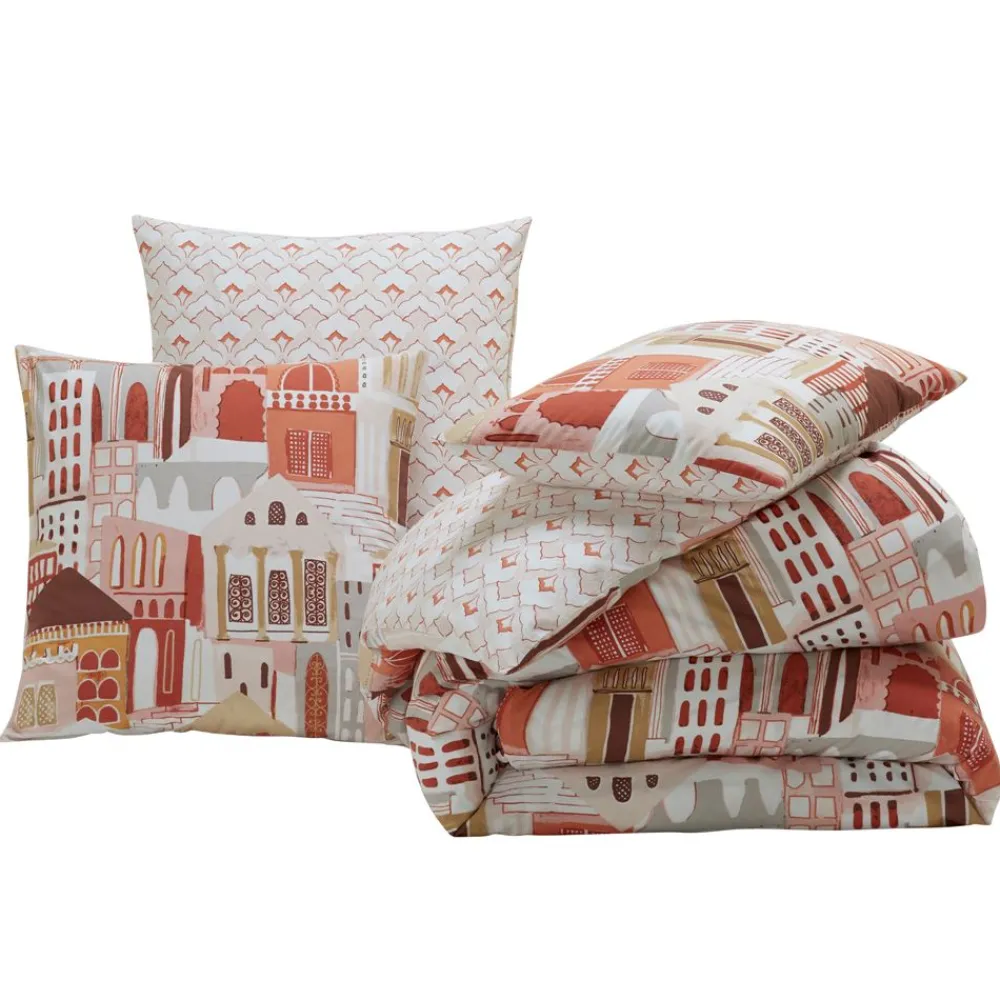 Becquet Linge de lit imprimé façades médina - CRÉATION< Housse De Couette|Linge De Lit Fantaisie, Linge De Lit Brodé