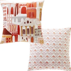Becquet Linge de lit imprimé façades médina - CRÉATION< Housse De Couette|Linge De Lit Fantaisie, Linge De Lit Brodé