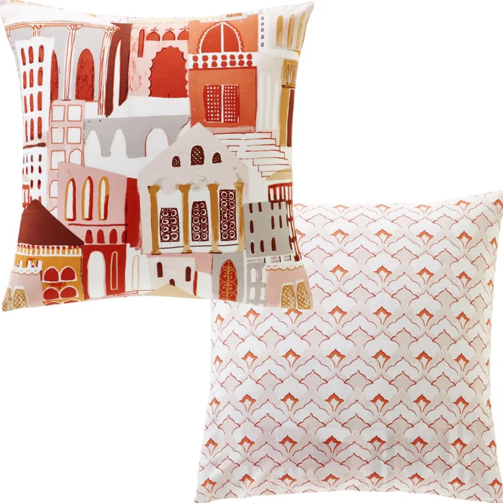 Becquet Linge de lit imprimé façades médina - CRÉATION< Housse De Couette|Linge De Lit Fantaisie, Linge De Lit Brodé