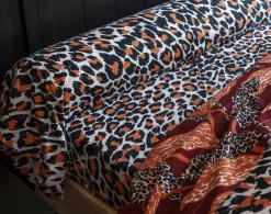 Becquet Linge de lit imprimé feuilles et motifs léopards - CRÉATION< Les Matières|Housse De Couette