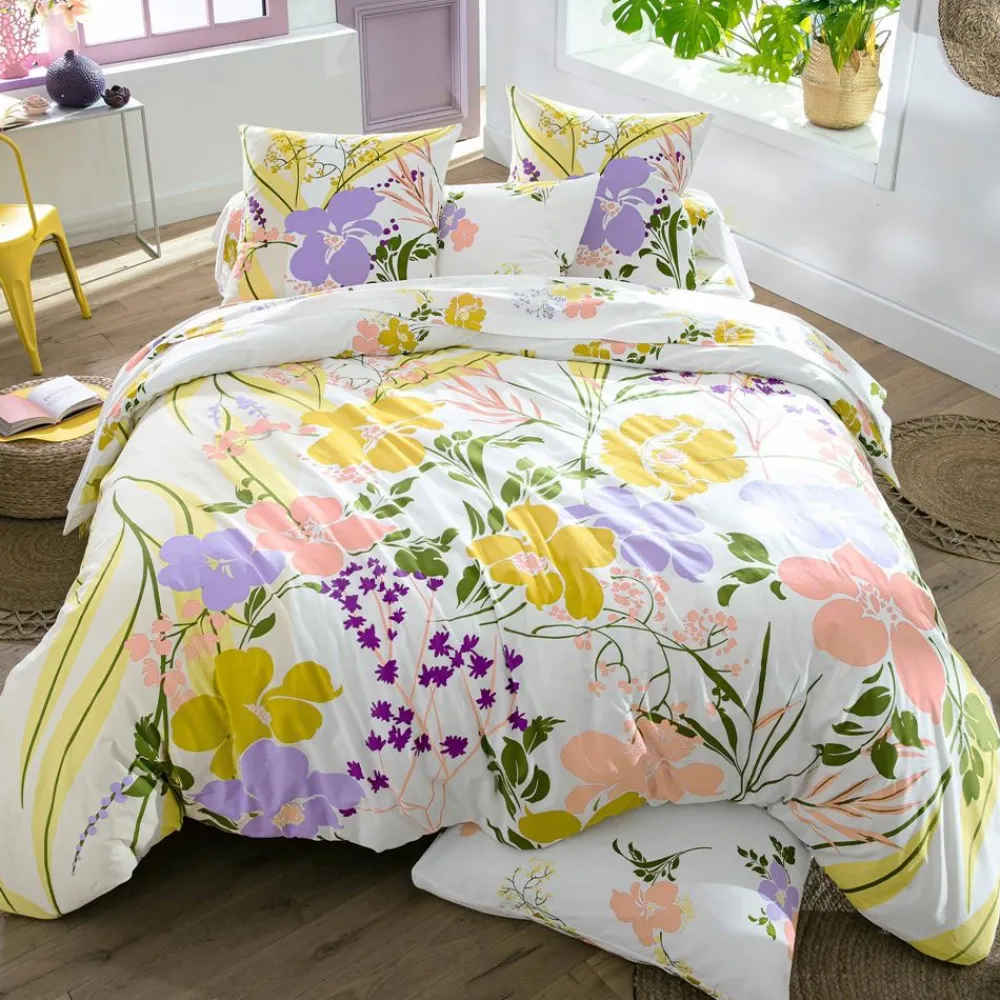 Becquet Linge de lit imprimé fleuri - CRÉATION< Housse De Couette|Linge De Lit Fantaisie, Linge De Lit Brodé