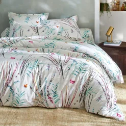 Becquet Linge de lit imprimé végétal et papillons - CRÉATION< Les Matières|Housse De Couette