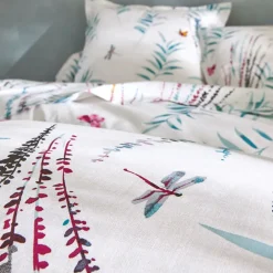Becquet Linge de lit imprimé végétal et papillons - CRÉATION< Les Matières|Housse De Couette