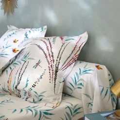 Becquet Linge de lit imprimé végétal et papillons - CRÉATION< Les Matières|Housse De Couette