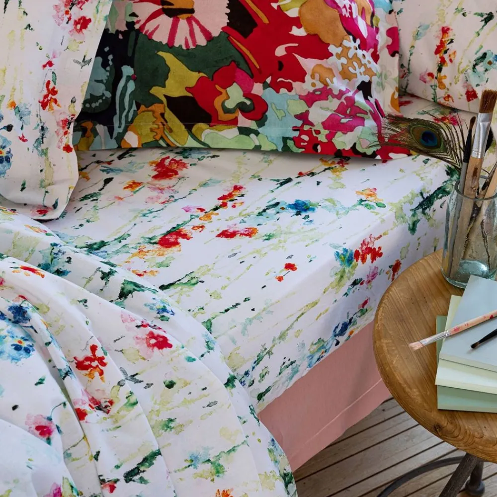 Becquet Linge de lit motif à fleurs multicolores - CRÉATION< Housse De Couette|Linge De Lit Fantaisie, Linge De Lit Brodé