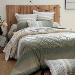 Becquet Linge de lit motif bandes géométriques< Housse De Couette|Linge De Lit Fantaisie, Linge De Lit Brodé