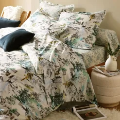 Becquet Linge de lit motif chalets - CRÉATION< Les Matières|Housse De Couette