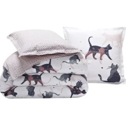Becquet Linge de lit motif chats - CRÉATION< Les Matières|Housse De Couette