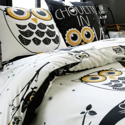 Becquet Linge de lit motif chouettes - CRÉATION<Enfant Linge De Lit Ado, Housse De Couette|Les Matières