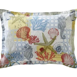 Becquet Linge de lit motif coquillages - CRÉATION< Housse De Couette|Linge De Lit Fantaisie, Linge De Lit Brodé