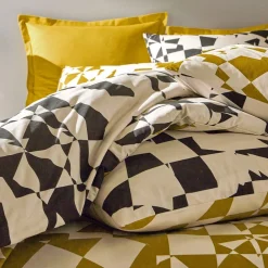 Becquet Linge de lit motif damiers - CRÉATION< Housse De Couette|Linge De Lit Fantaisie, Linge De Lit Brodé