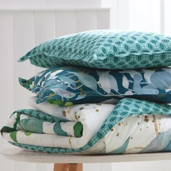 Becquet Linge de lit motif eucalyptus - CRÉATION< Housse De Couette|Linge De Lit Fantaisie, Linge De Lit Brodé