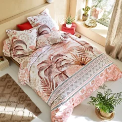 Becquet Linge de lit motif exotique - CRÉATION< Housse De Couette|Linge De Lit Fantaisie, Linge De Lit Brodé