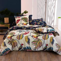 Becquet Linge de lit motif exotique - CRÉATION< Housse De Couette|Linge De Lit Fantaisie, Linge De Lit Brodé