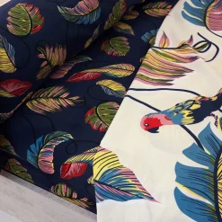 Becquet Linge de lit motif exotique - CRÉATION< Housse De Couette|Linge De Lit Fantaisie, Linge De Lit Brodé