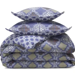Becquet Linge de lit motif feuilles géométriques - CRÉATION< Housse De Couette|Linge De Lit Fantaisie, Linge De Lit Brodé