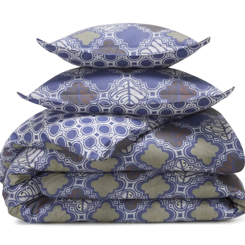 Becquet Linge de lit motif feuilles géométriques - CRÉATION< Housse De Couette|Linge De Lit Fantaisie, Linge De Lit Brodé