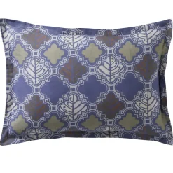 Becquet Linge de lit motif feuilles géométriques - CRÉATION< Housse De Couette|Linge De Lit Fantaisie, Linge De Lit Brodé