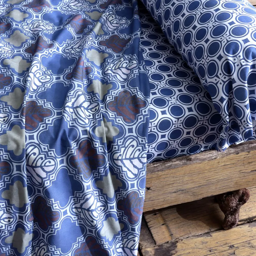 Becquet Linge de lit motif feuilles géométriques - CRÉATION< Housse De Couette|Linge De Lit Fantaisie, Linge De Lit Brodé