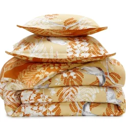 Becquet Linge de lit motif feuillage et oiseaux - CRÉATION< Housse De Couette|Linge De Lit Fantaisie, Linge De Lit Brodé