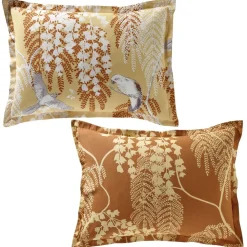 Becquet Linge de lit motif feuillage et oiseaux - CRÉATION< Housse De Couette|Linge De Lit Fantaisie, Linge De Lit Brodé